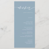 Cartes de menu Mariage Rustique Dusty Blue (Devant)