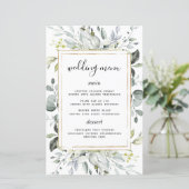 Cartes de menu Mariage rustique Dusty Blue Gold (Debout devant)