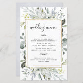 Cartes de menu Mariage rustique Dusty Blue Gold (Devant / Derrière)