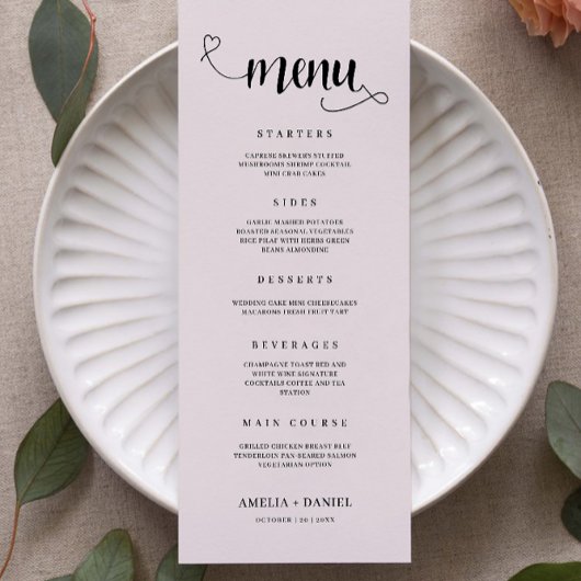 Cartes de menu Mariage Sage Boho Modèle