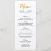 Cartes de menu Mariage Tangerine (Devant)