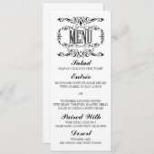 Cartes de menu mariage vintages (Devant / Derrière)
