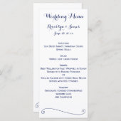 Cartes De Menu Mariages Blancs Et Bleus (Devant / Derrière)