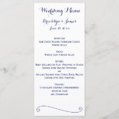 Cartes De Menu Mariages Blancs Et Bleus (Devant)