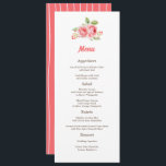 Cartes de menu Mariages Coral Pink Watercolor Rose<br><div class="desc">Peinture d'aquarelle Rose romantique rose corail| Grille motif design Carte de menu de mariage personnalisée. Concordance des invitations de mariage, des invitations à la douche nuptiale, des cartes de dates, des timbres-poste Mariages, des cartes de voeux pour être des cartes de demande, des cartes de remerciement et d'autres articles de...</div>