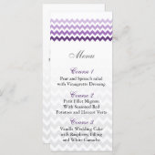 Cartes de menu Ombre mariage Mod chevron violet (Devant / Derrière)
