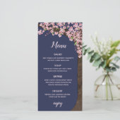 Cartes de menu ou de programme Fleurs de cerisier  (Debout devant)