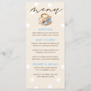 Cartes de menu pour Baby Shower garçon sur le thèm