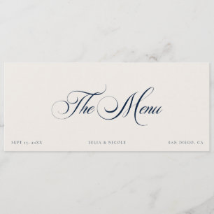 Cartes de menu pour invités de mariage en ivoire b