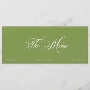 Cartes de menu pour invités de mariage en ivoire c