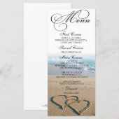 Cartes de menu pour le dîner de mariage de Heart o (Devant / Derrière)