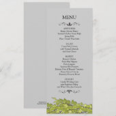 Cartes de menu pour réception de mariage (Devant / Derrière)