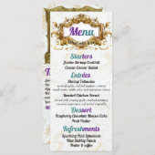 Cartes de menu Purple & Turquoise Élégant (Devant / Derrière)