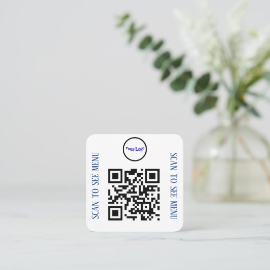 Cartes de menu QR Code pour restaurants et cafés (Debout devant)