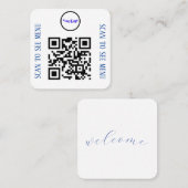 Cartes de menu QR Code pour restaurants et cafés (Devant / Derrière)