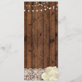 Cartes de Menu Réception de Mariage Rustique en Bo (Dos)