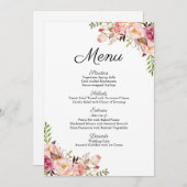 Cartes de menu Rustic Rose Floral Mariage (Devant / Derrière)