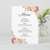 Cartes de menu Rustic Rose Floral Mariage (Debout devant)
