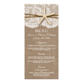 Cartes de menu Rustic Starfish Collection Mariage (Devant)