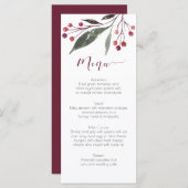 Cartes de menu Rustique Aquarelle Bourgogne (Devant / Derrière)