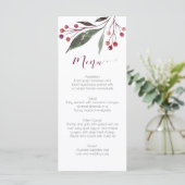 Cartes de menu Rustique Aquarelle Bourgogne (Debout devant)