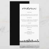 Cartes de menu simples de la skyline de Cleveland (Devant / Derrière)