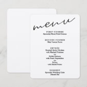 Cartes de menu simples en papier kraft rustique (Devant / Derrière)