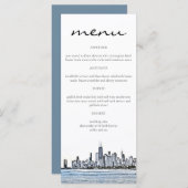 Cartes de menu Skyline de Chicago (Devant / Derrière)