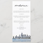 Cartes de menu Skyline de Chicago (Devant)