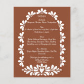 Cartes de menu talavera en terre cuite pour fiesta (Dos)