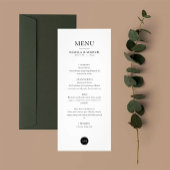 Cartes de menu verticales Mariages simples et mode