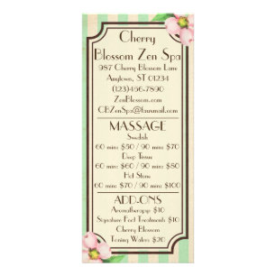 Cartes de menu vintage Floral & Grandes Pâtes