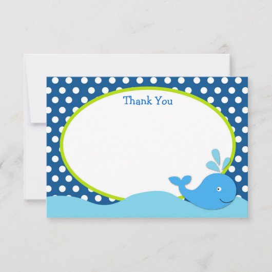 Cartes de Merci d'anniversaire de baleine (Devant)