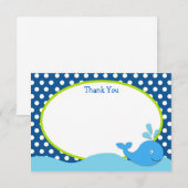 Cartes de Merci d'anniversaire de baleine (Devant / Derrière)