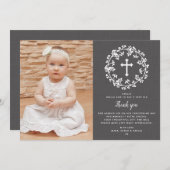 cartes de Merci de baptême de Bébé-souffle (Devant / Derrière)