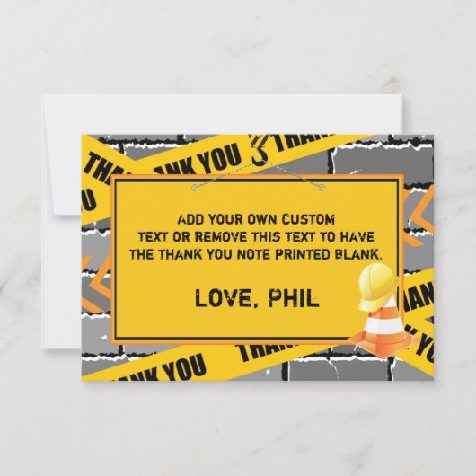 Cartes de Merci de construction (Devant)