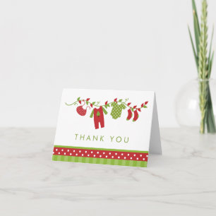 Cartes de Merci de corde à linge d'hiver