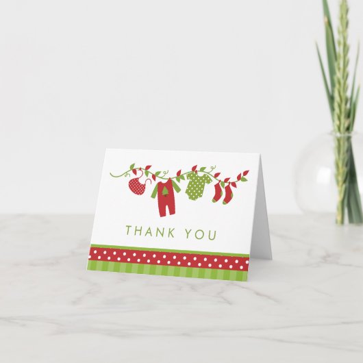 Cartes de Merci de corde à linge d'hiver (Devant)