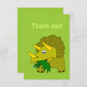 Cartes de Merci de dinosaure de bande dessinée de (Devant / Derrière)