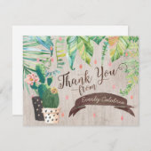 Cartes de Merci de douche de désert de cactus (Devant / Derrière)