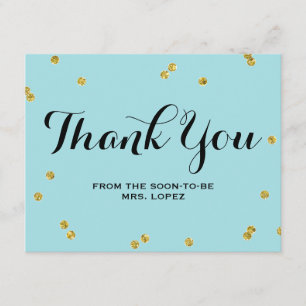 Cartes de Merci de Fête de la mariée du bleu de