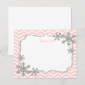 Cartes de Merci de flocon de neige (Devant / Derrière)