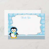 Cartes de Merci de flocon de neige d'hiver de (Devant / Derrière)