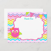 Cartes de Merci de hibou (Devant / Derrière)