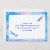 Cartes de Merci de libellule - aquarelle pourpre (Dos)