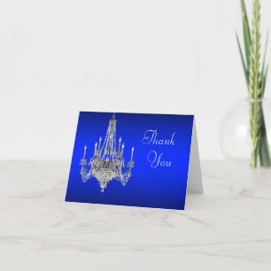 Cartes de Merci de lustre de bleu royal