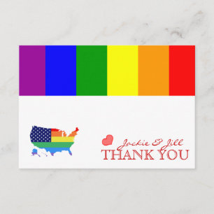 Cartes de Merci de mariage de gay pride