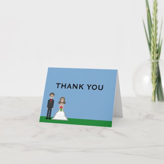 Cartes de Merci de mariage de jeune mariée et de (Devant)