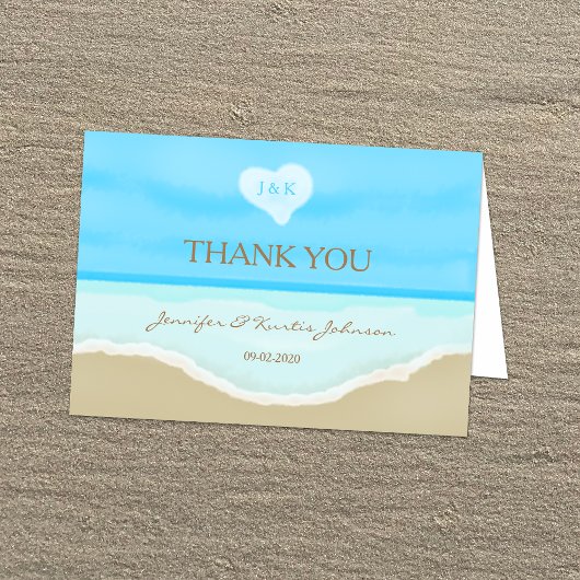 Cartes de Merci de mariage de plage
