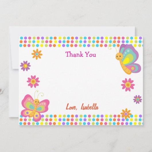 Cartes de Merci de papillon (Devant)